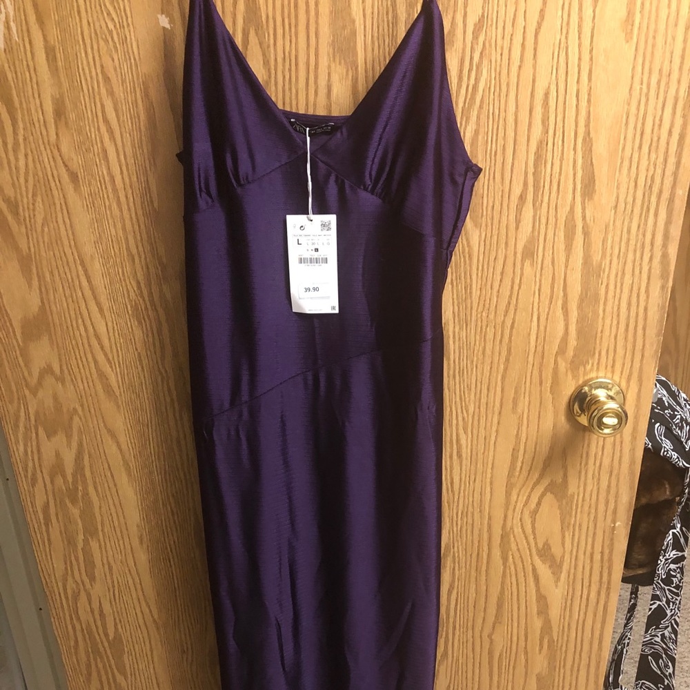 Zara long cami satin dress L